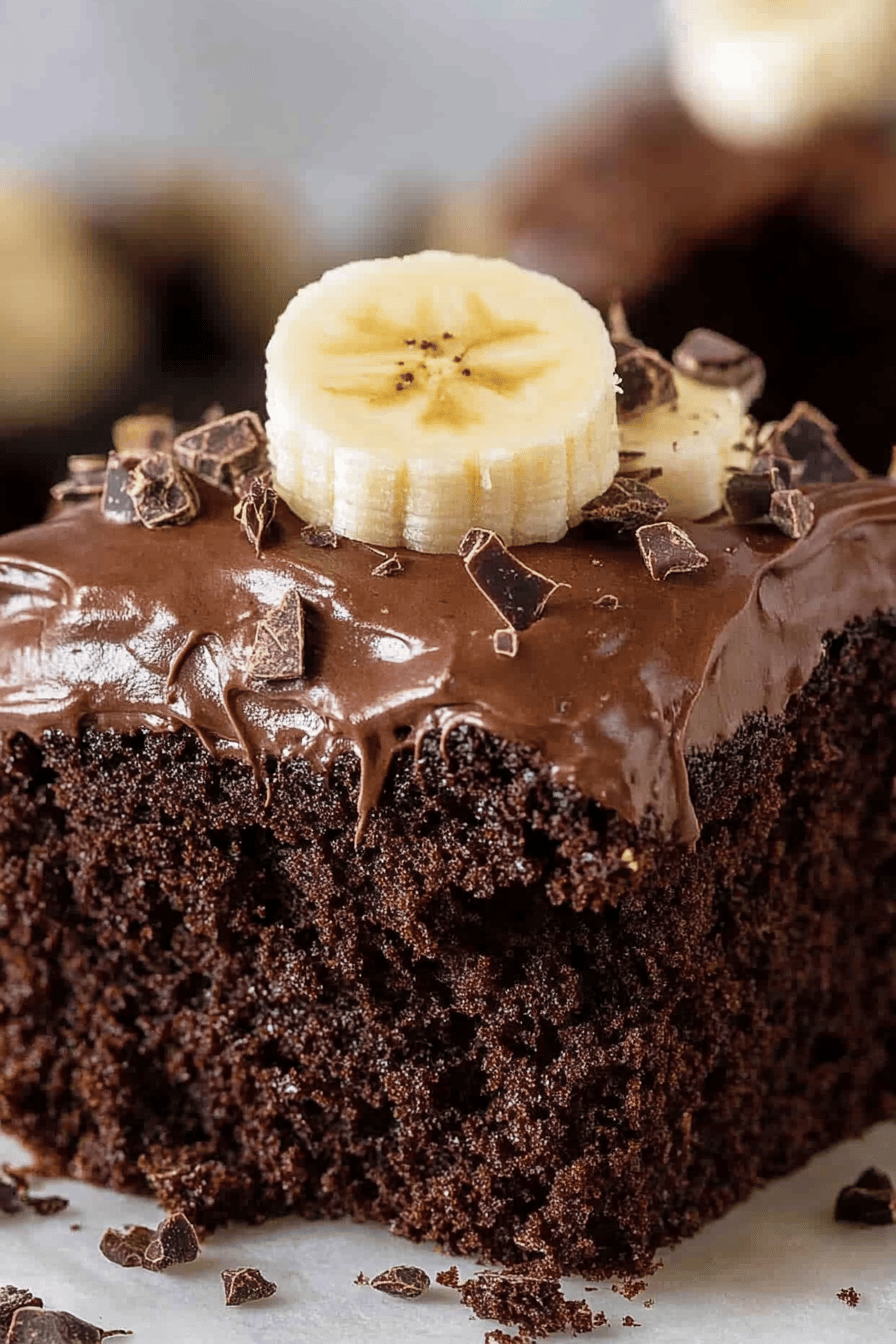 Chocolate Banana Cake ingredients organized and measured on kitchen counter