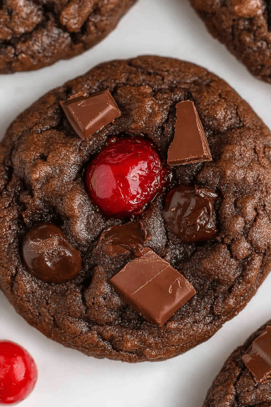 Chocolate Cherry Cookies ingredients organized and measured on kitchen counter