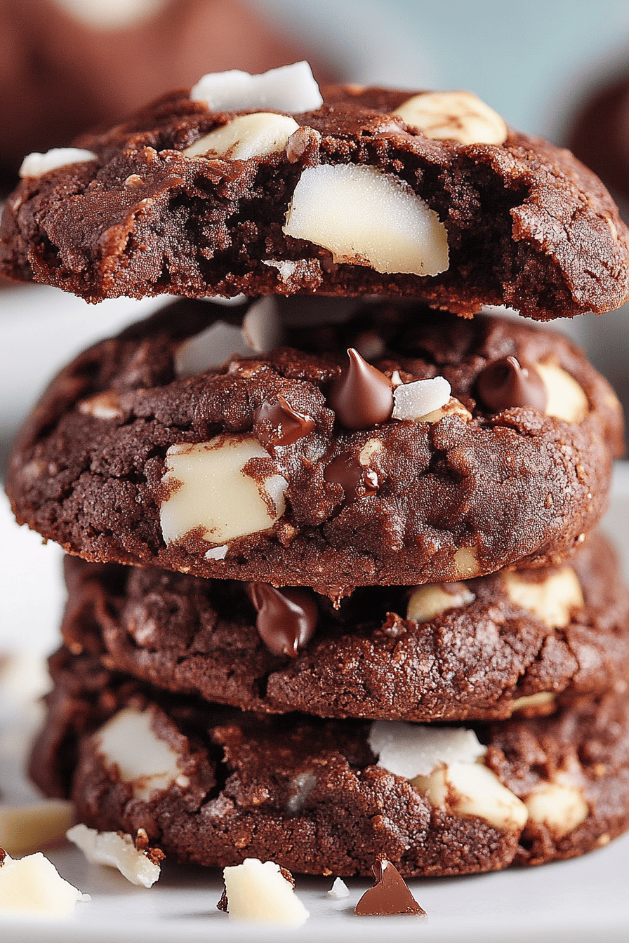 Chocolate Coconut Cookies ingredients organized and measured on kitchen counter