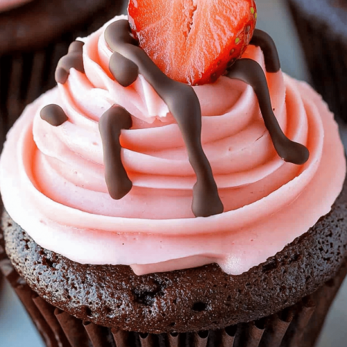 Chocolate-Dipped Strawberry Cupcakes