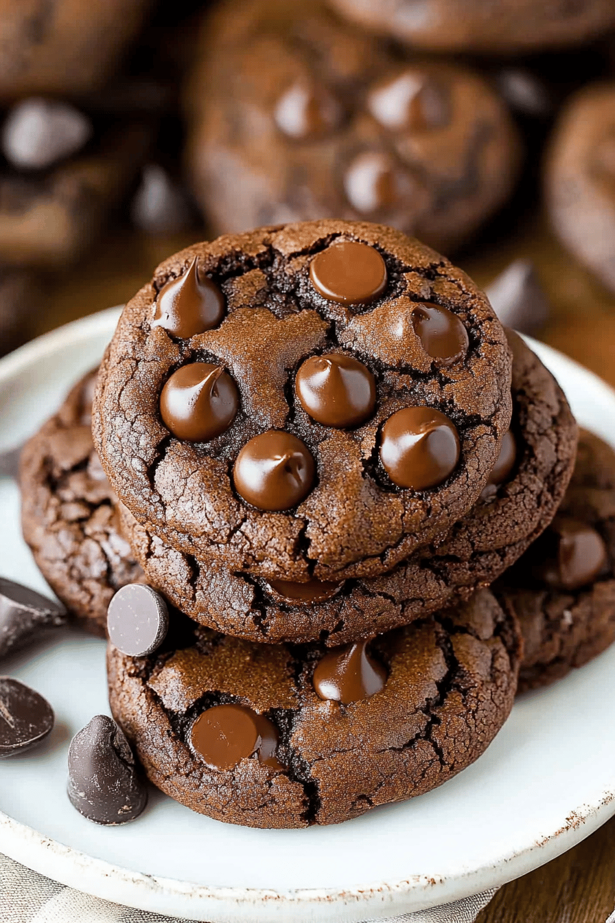 Chocolate Fudge Cookies final dish beautifully presented and ready to serve