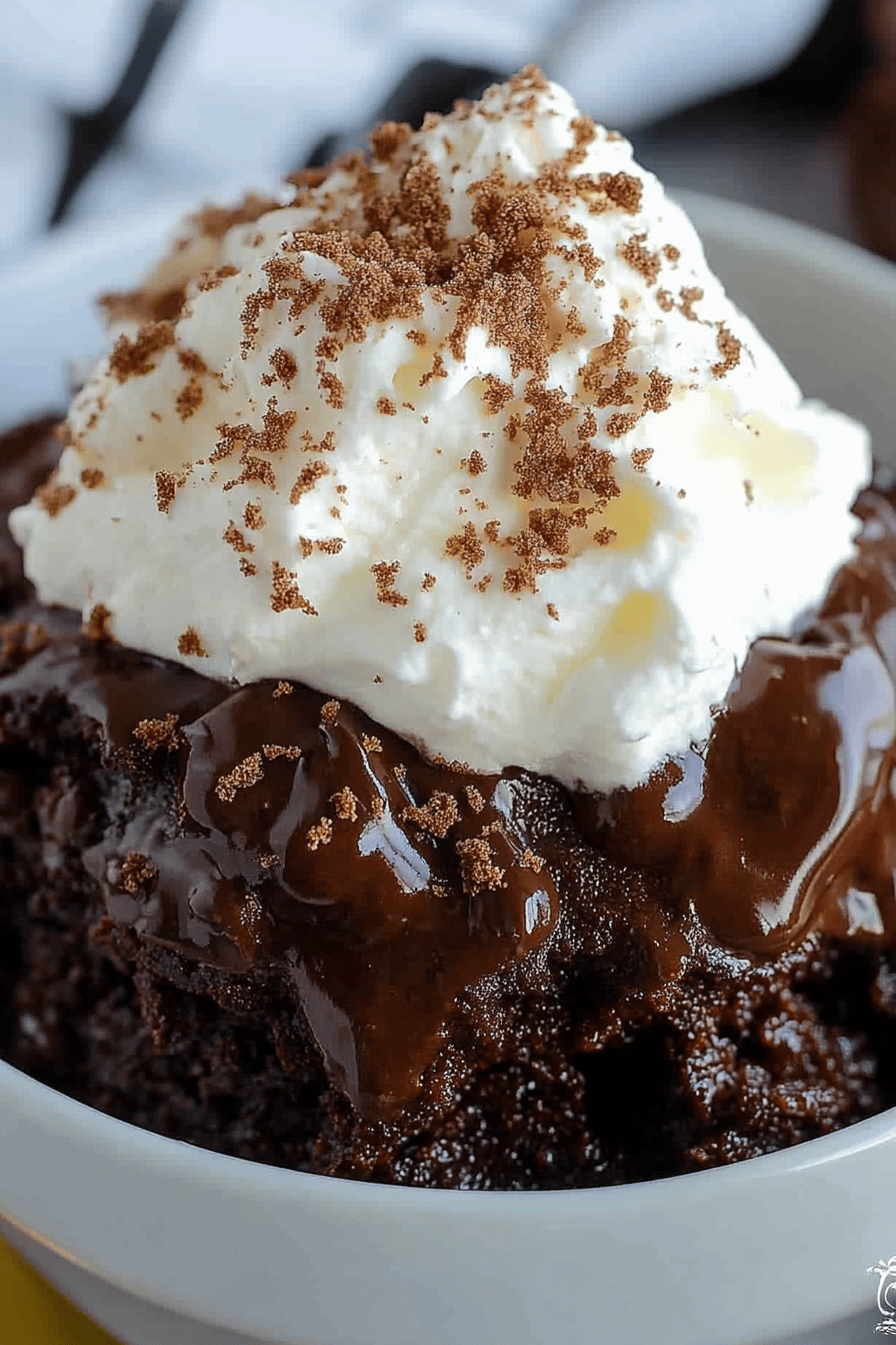Chocolate Pudding Cake final dish beautifully presented and ready to serve