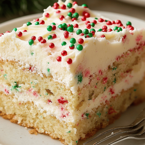 Christmas Funfetti Sheet Cake