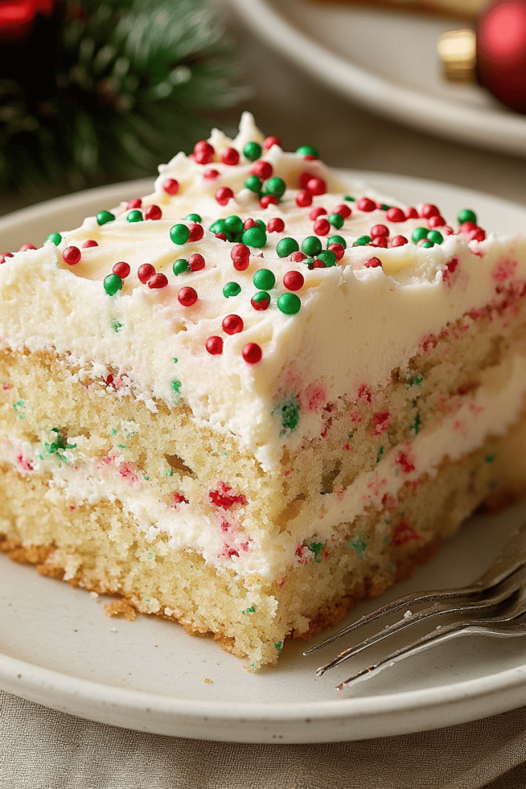 Christmas Funfetti Sheet Cake