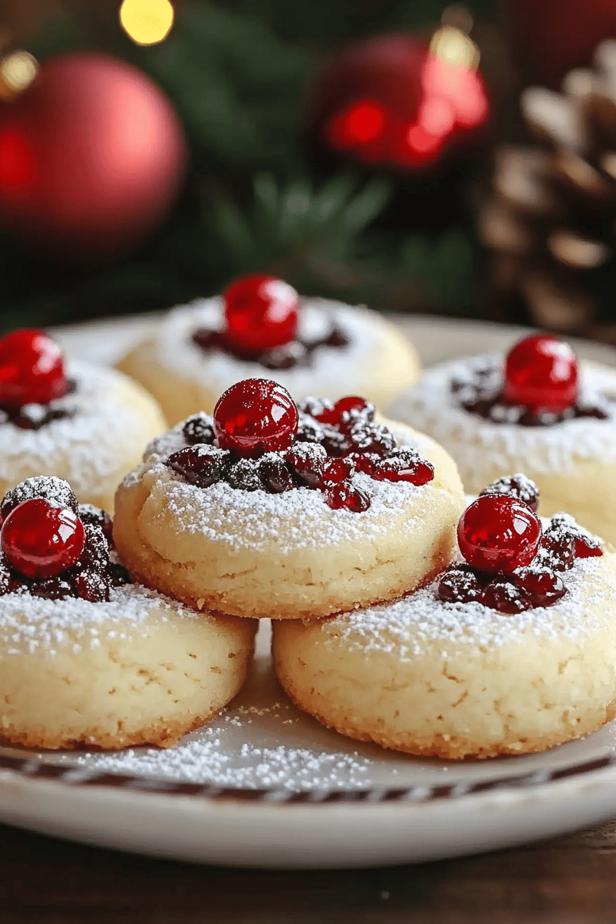 Christmas Shortbread Cookies final dish beautifully presented and ready to serve