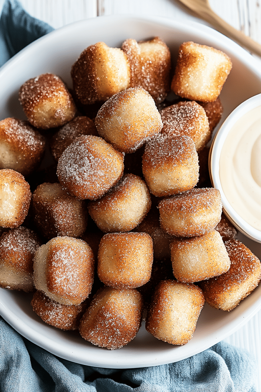 Cinnamon Sugar Pretzel Bites ingredients organized and measured on kitchen counter