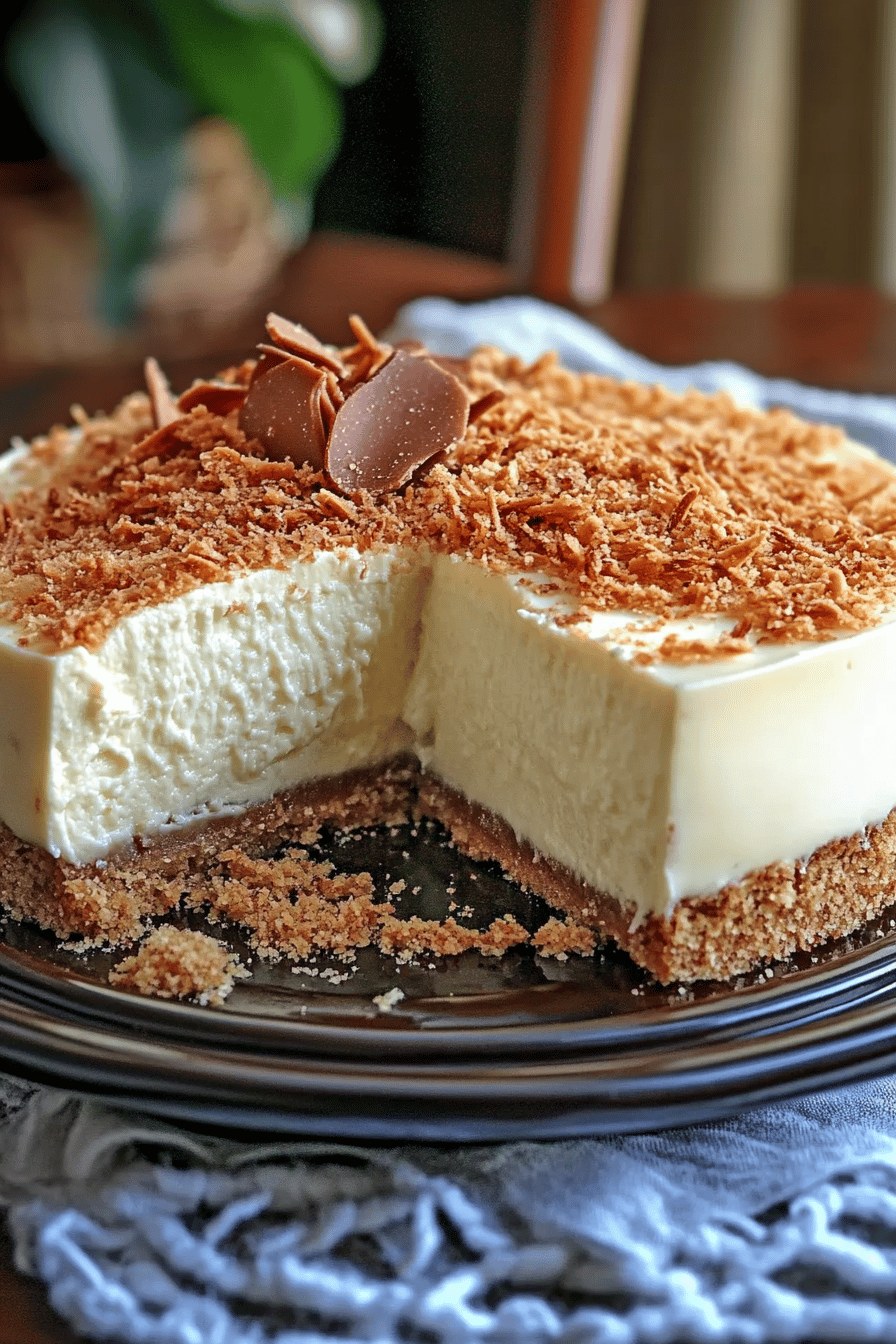 Coconut Cheesecake Recipe final dish beautifully presented and ready to serve