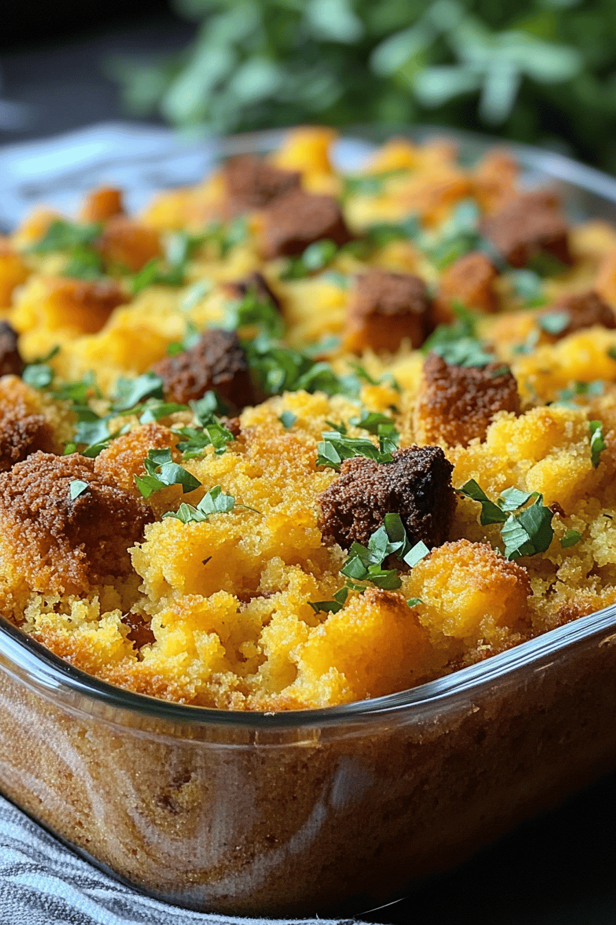 Cornbread Dressing Tips ingredients organized and measured on kitchen counter