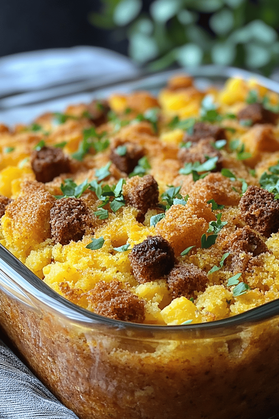 Cornbread Dressing Tips slice on plate showing perfect texture and swirl pattern