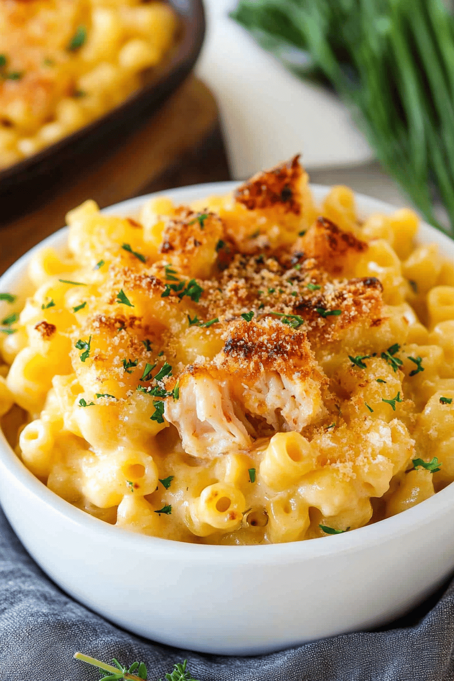 Crab Mac and Cheese ingredients organized and measured on kitchen counter