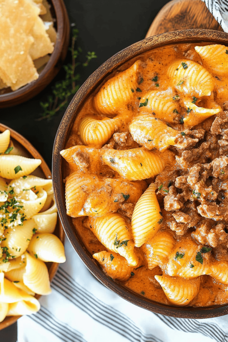 Creamy Beef and Shells