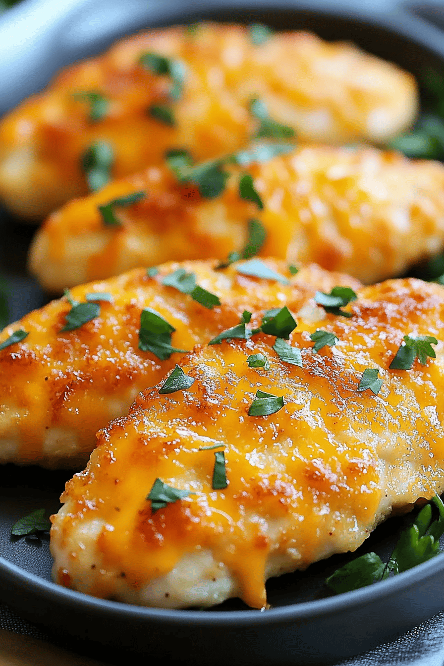 Crispy Cheddar Chicken final dish beautifully presented and ready to serve