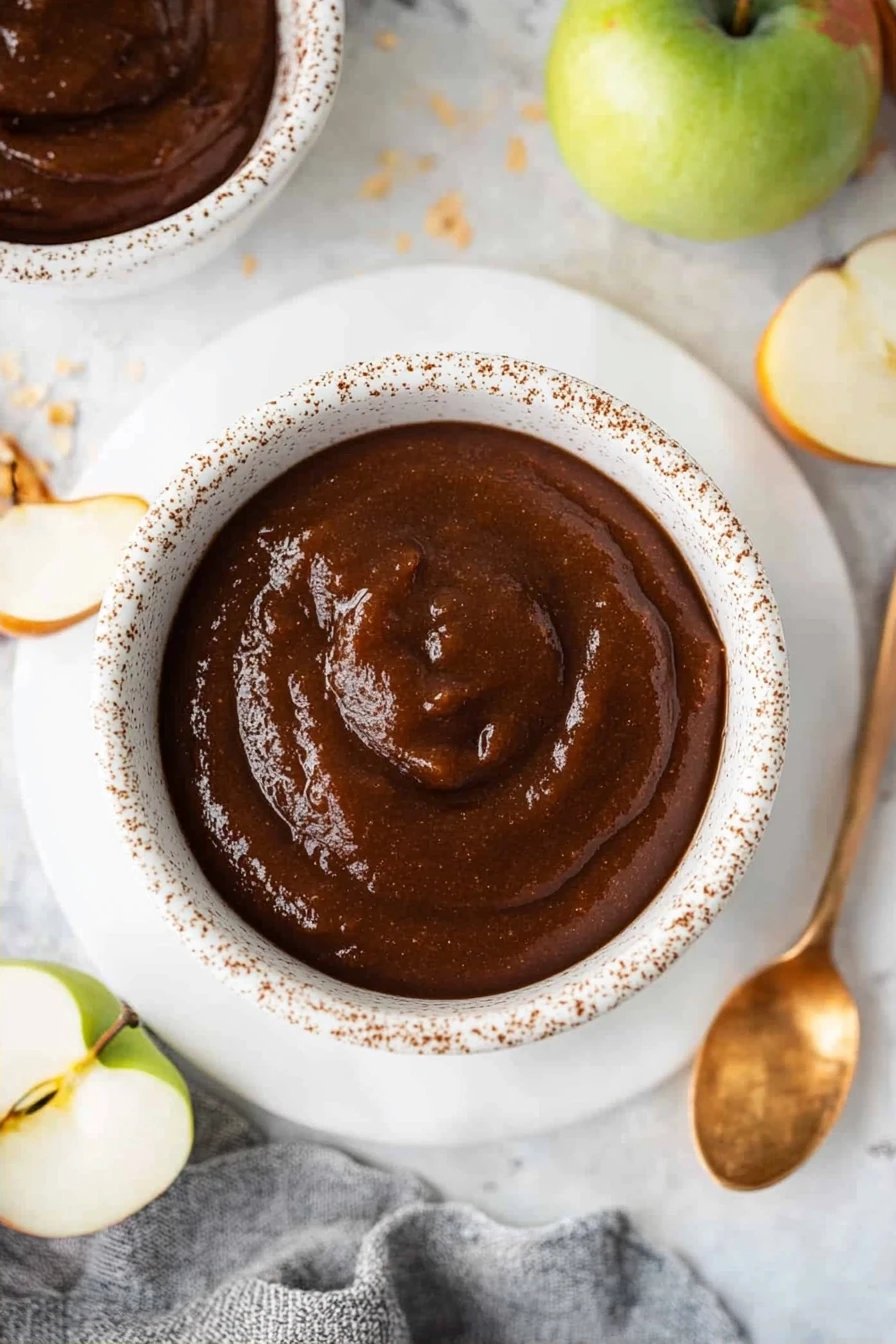 Crockpot Apple Butter final dish beautifully presented and ready to serve