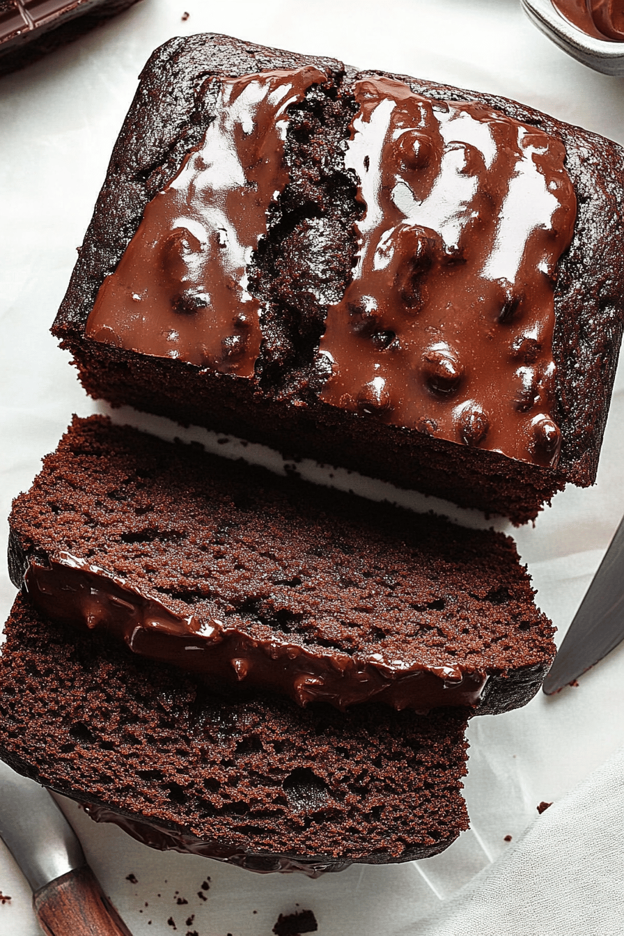 Double Chocolate Banana Bread final dish beautifully presented and ready to serve
