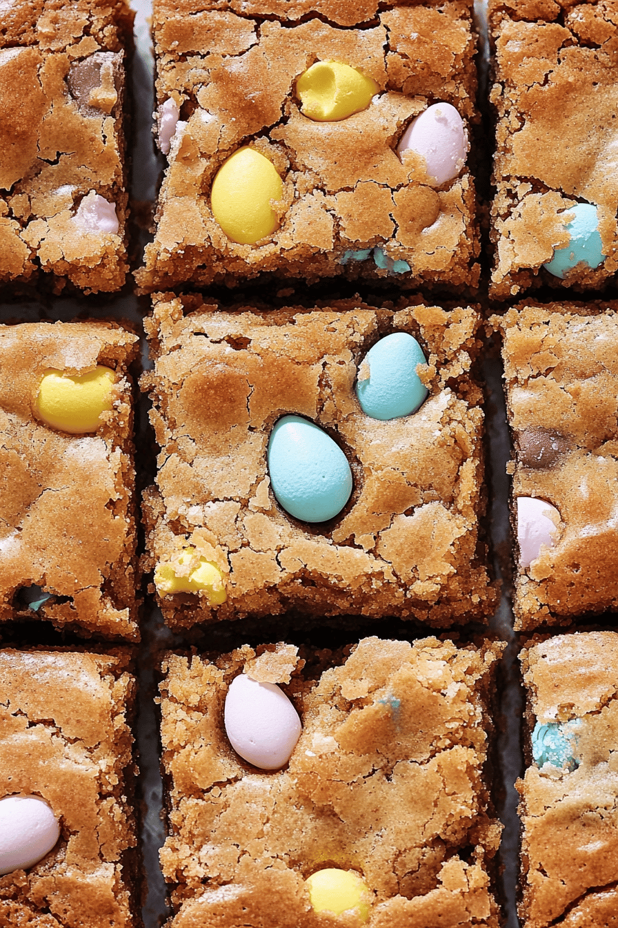 Easter Blondies Recipe final dish beautifully presented and ready to serve