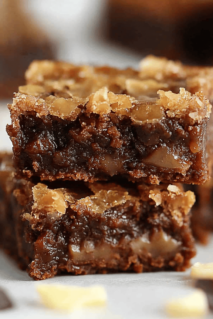 German Chocolate Brownies final dish beautifully presented and ready to serve