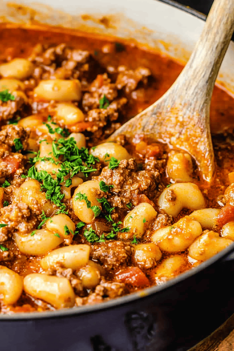 Goulash Recipe final dish beautifully presented and ready to serve