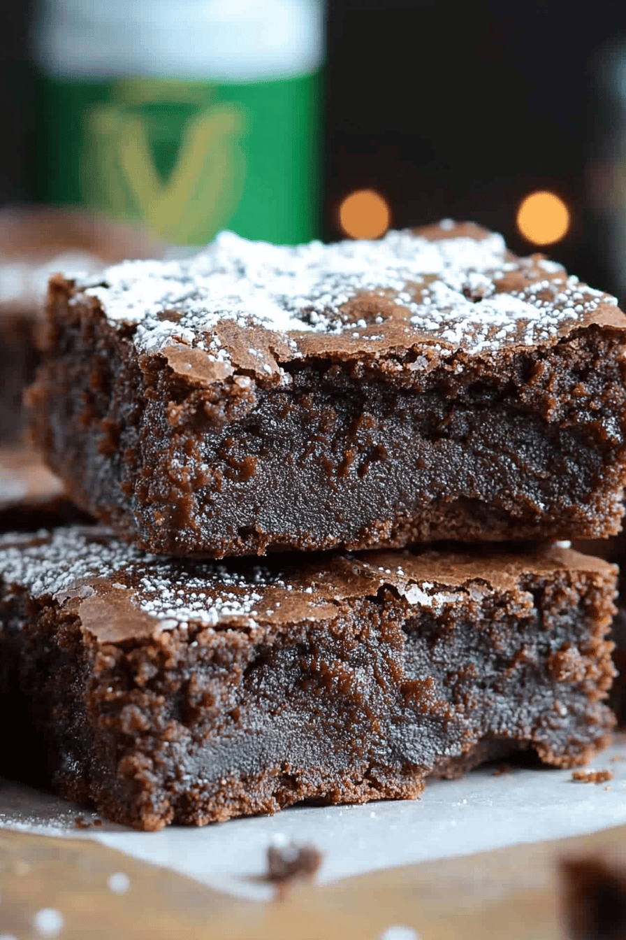 Guinness Brownies Recipe final dish beautifully presented and ready to serve