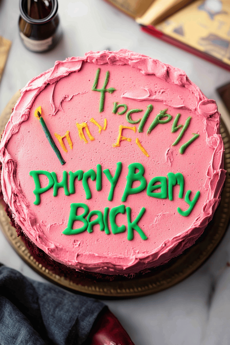Harry Potter Birthday Cake final dish beautifully presented and ready to serve