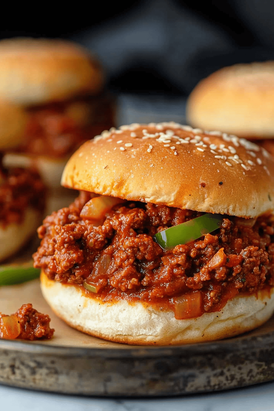 Homemade Sloppy Joes final dish beautifully presented and ready to serve