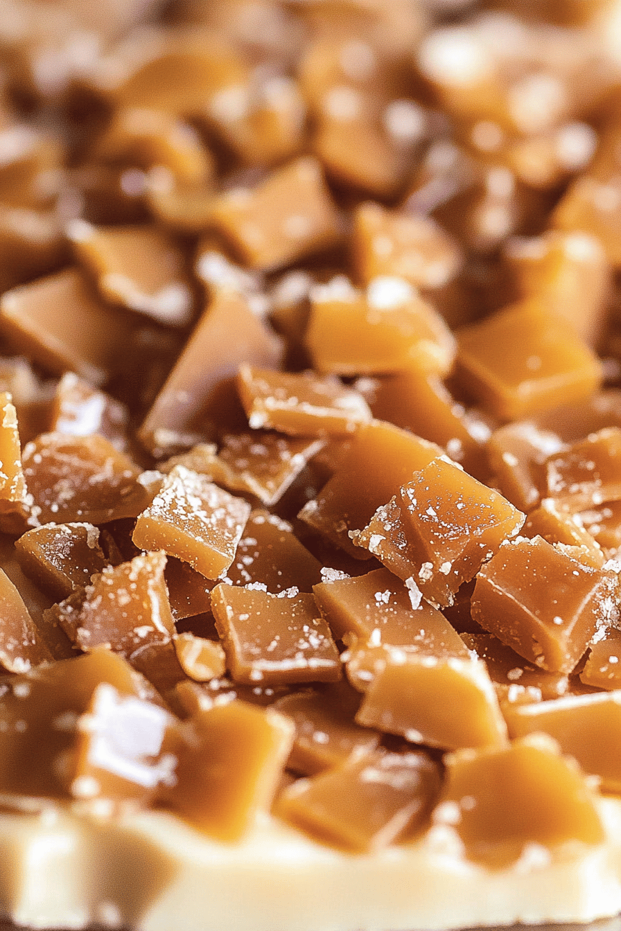 Homemade Toffee Bits final dish beautifully presented and ready to serve