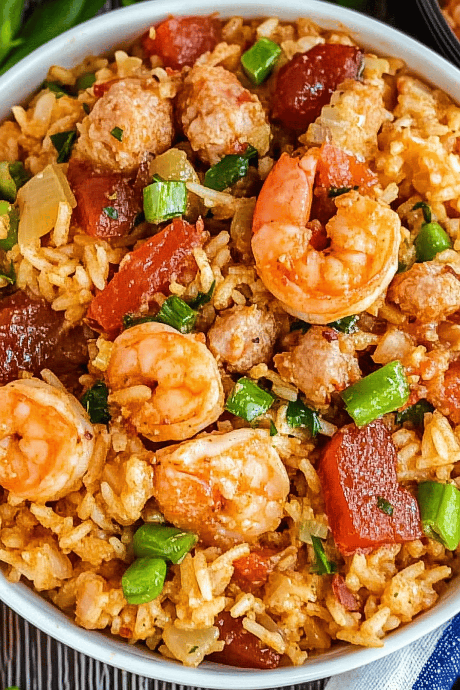 Instant Pot Jambalaya final dish beautifully presented and ready to serve