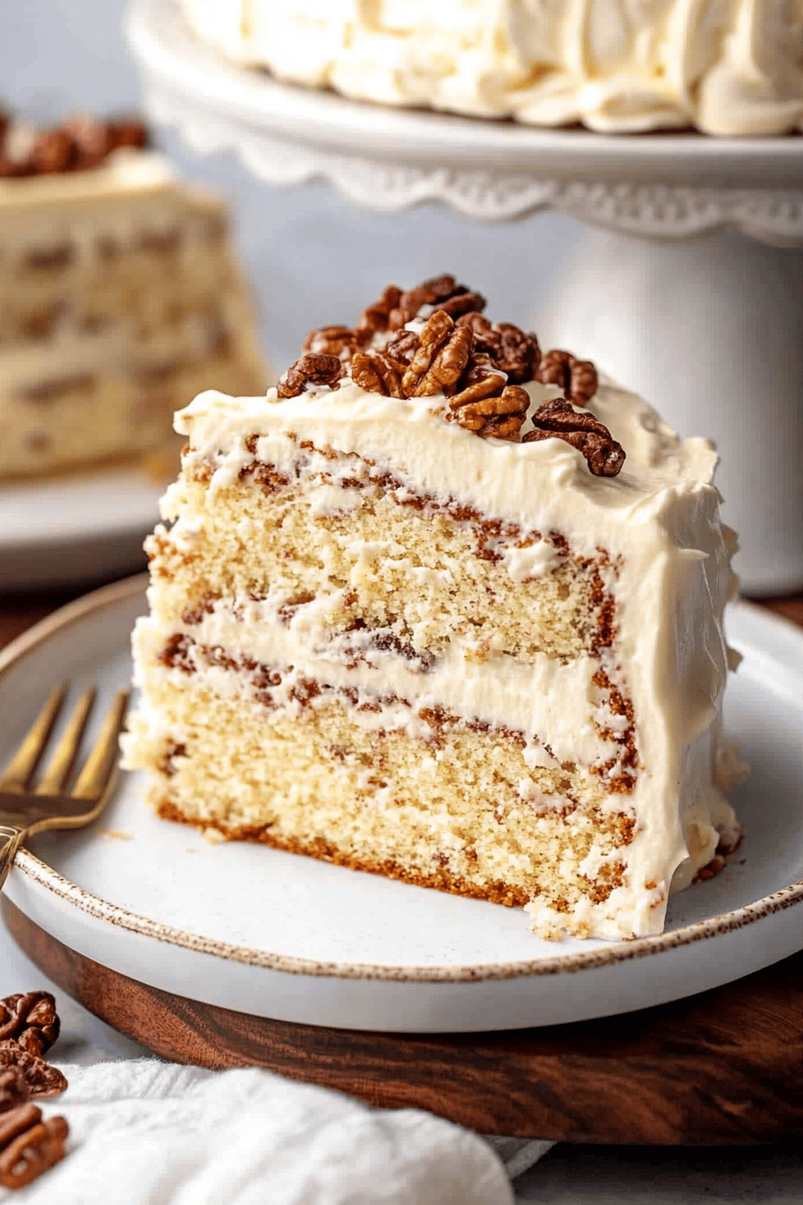 Italian Cream Cake Recipe final dish beautifully presented and ready to serve
