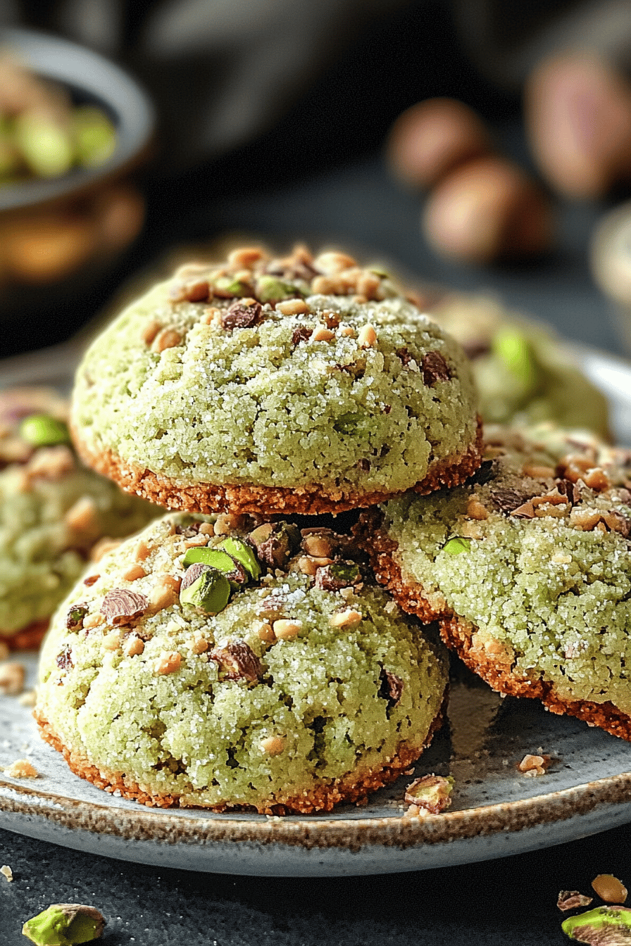 Italian Pistachio Cookies final dish beautifully presented and ready to serve