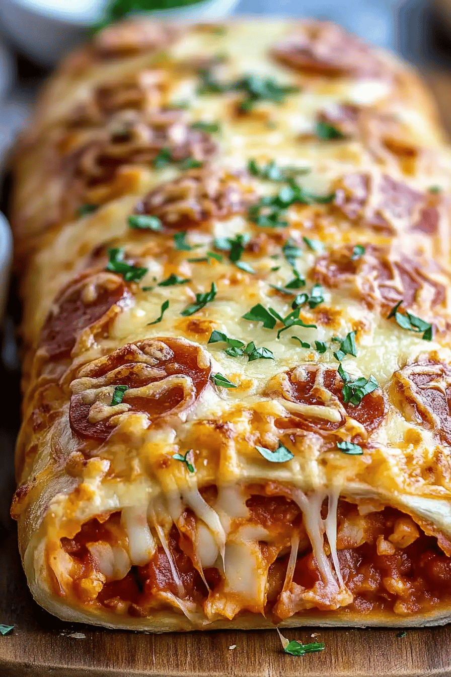 Italian Stromboli Recipe final dish beautifully presented and ready to serve