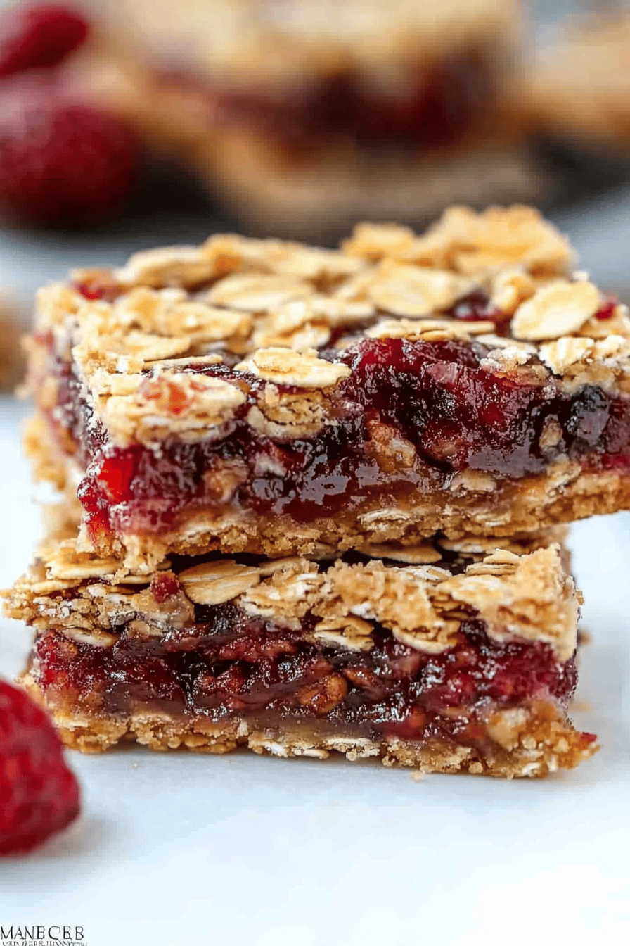 Jam-Filled Oatmeal Bars final dish beautifully presented and ready to serve