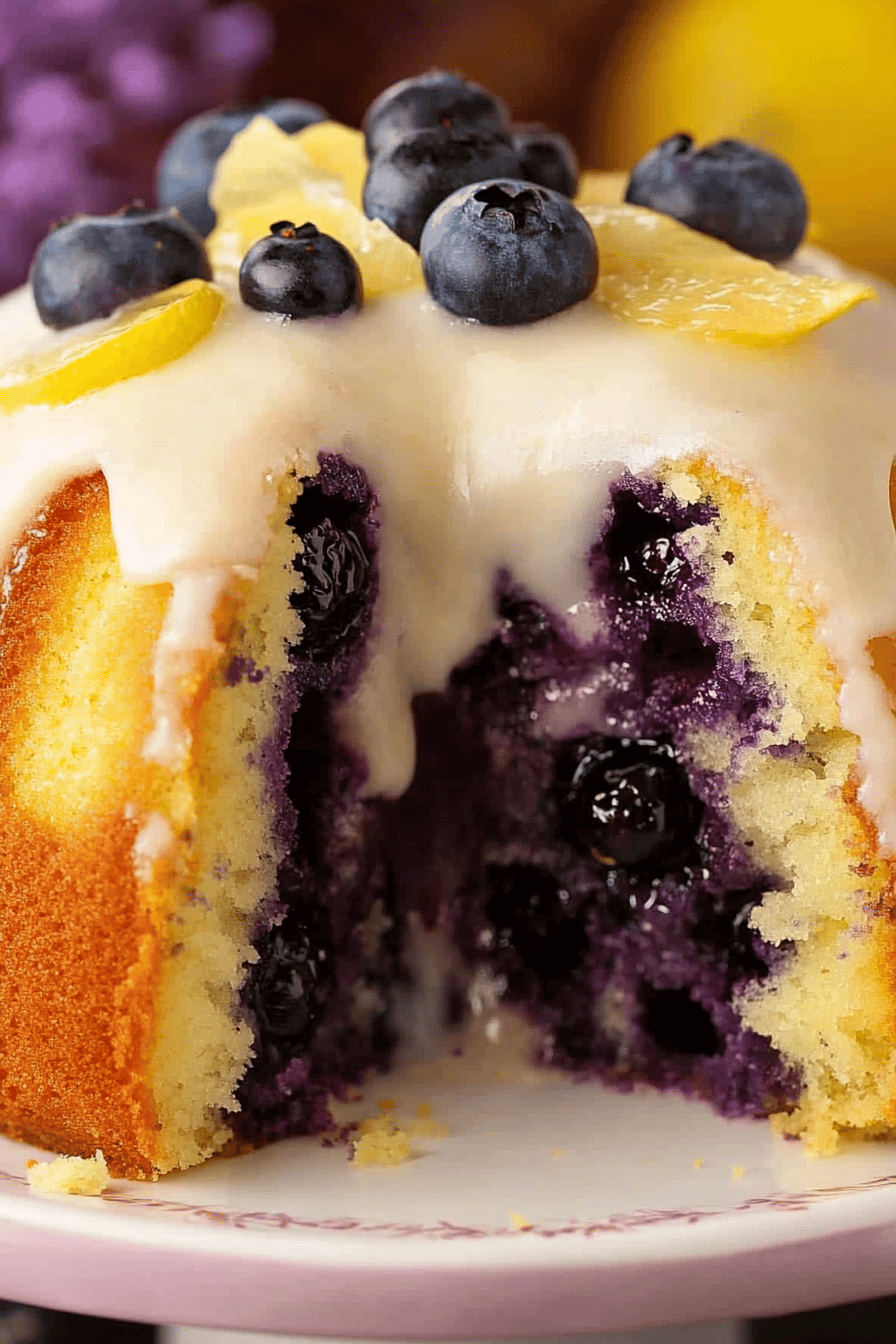 Lemon Blueberry Bundt Cake ingredients organized and measured on kitchen counter