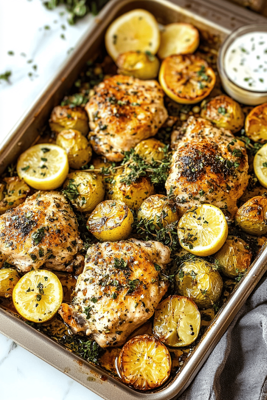 Lemon Garlic Chicken Recipe final dish beautifully presented and ready to serve