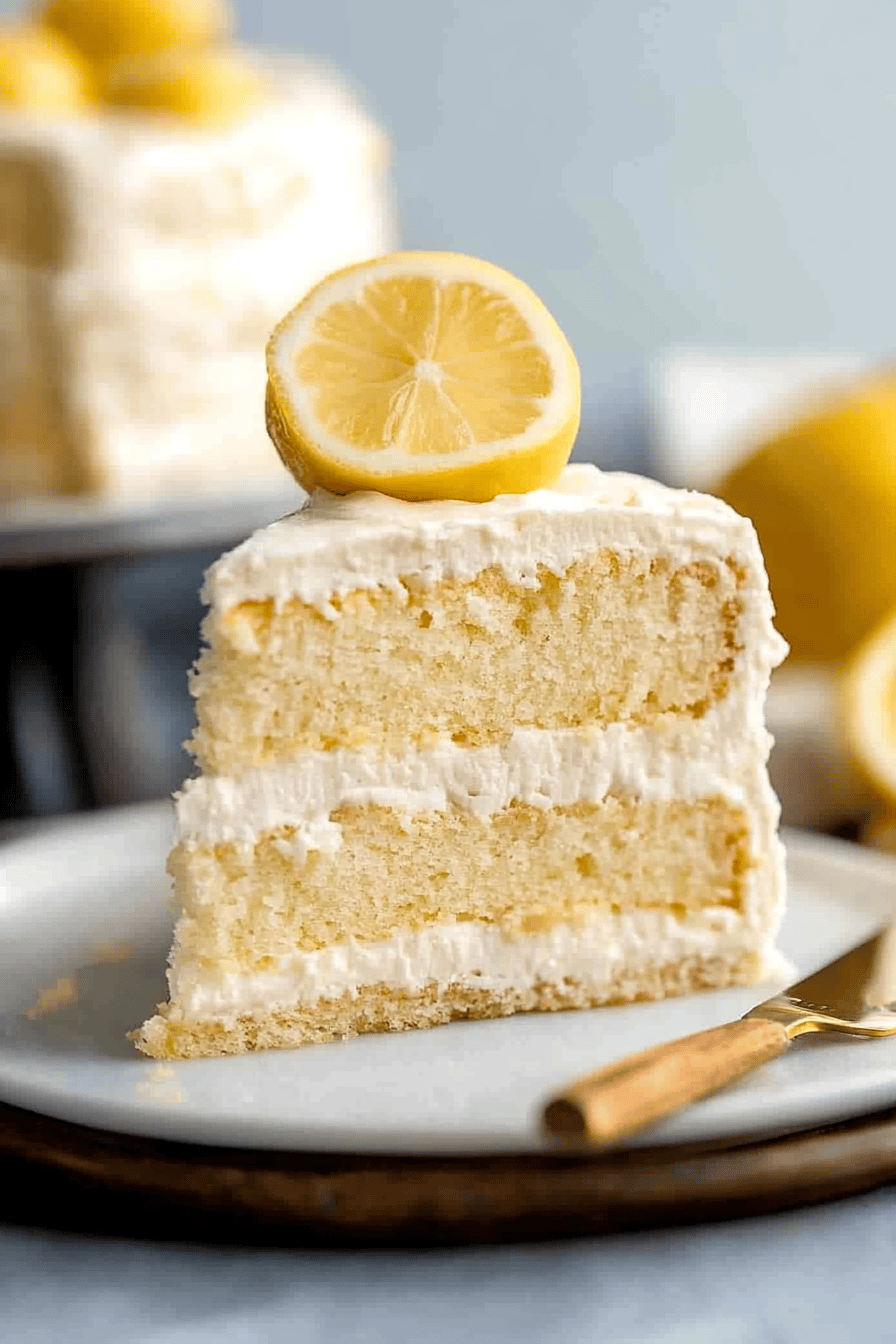 Lemon Layer Cake final dish beautifully presented and ready to serve