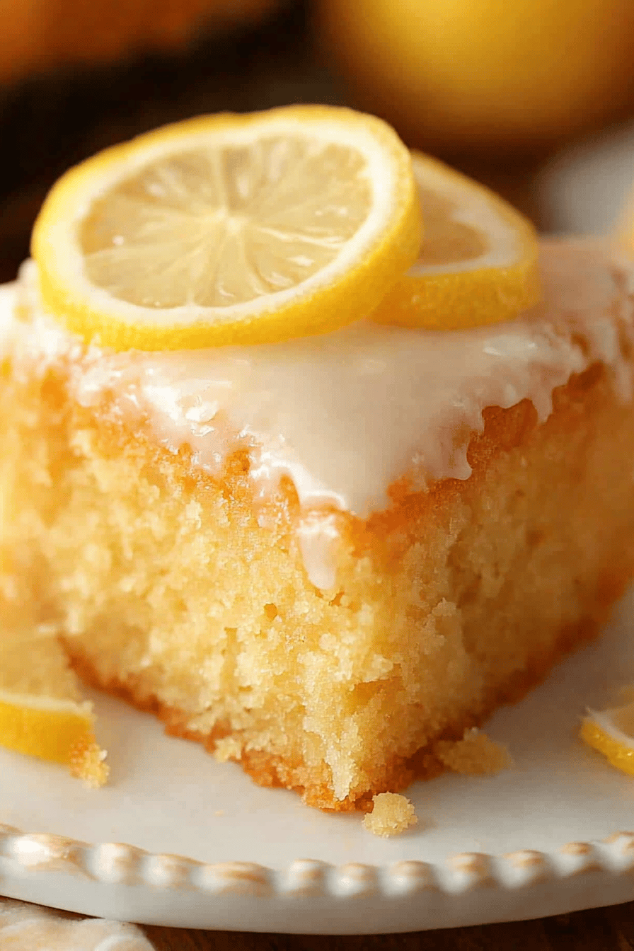 Lemon Olive Oil Cake final dish beautifully presented and ready to serve