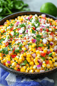 Mexican Corn Salad final dish beautifully presented and ready to serve