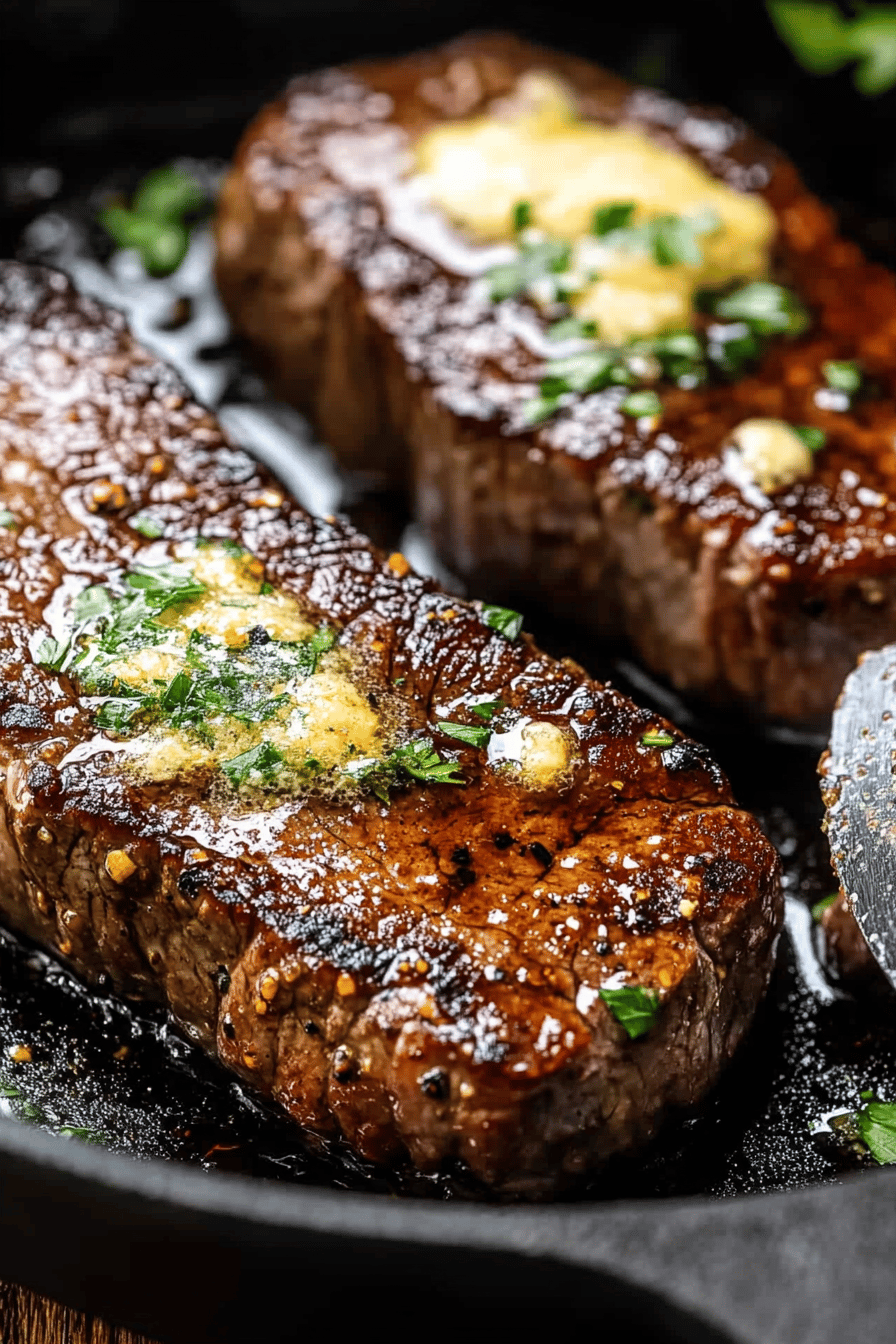 New York Strip Steak Recipe ingredients organized and measured on kitchen counter