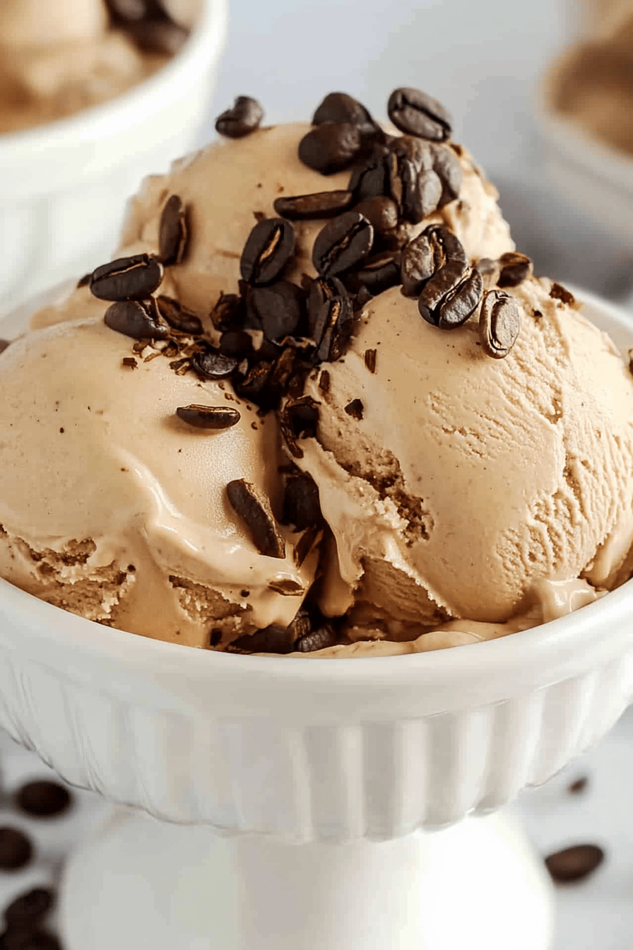 No-Churn Coffee Ice Cream ingredients organized and measured on kitchen counter