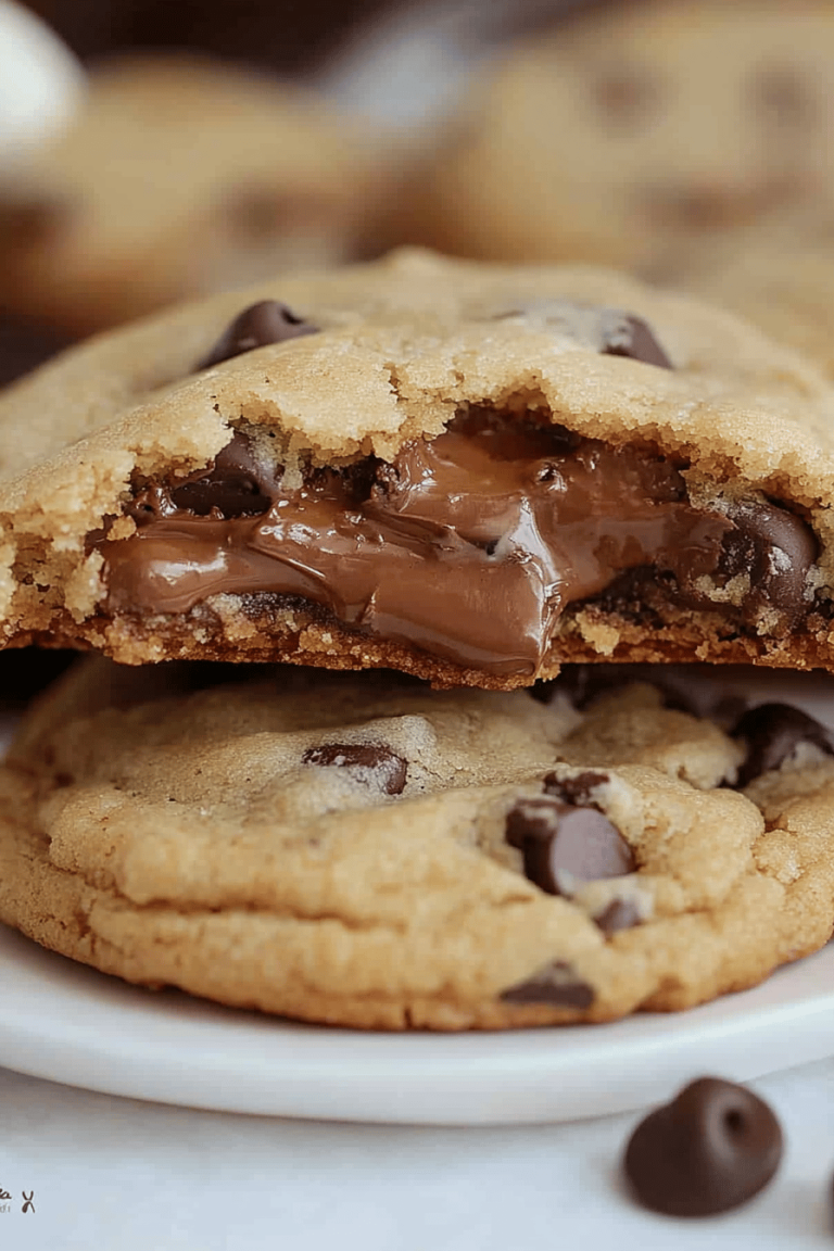 Nutella-Stuffed Chocolate Chip Cookies