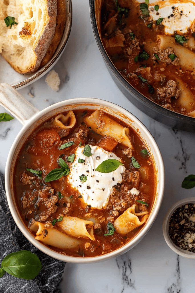 One-Pot Lasagna Soup