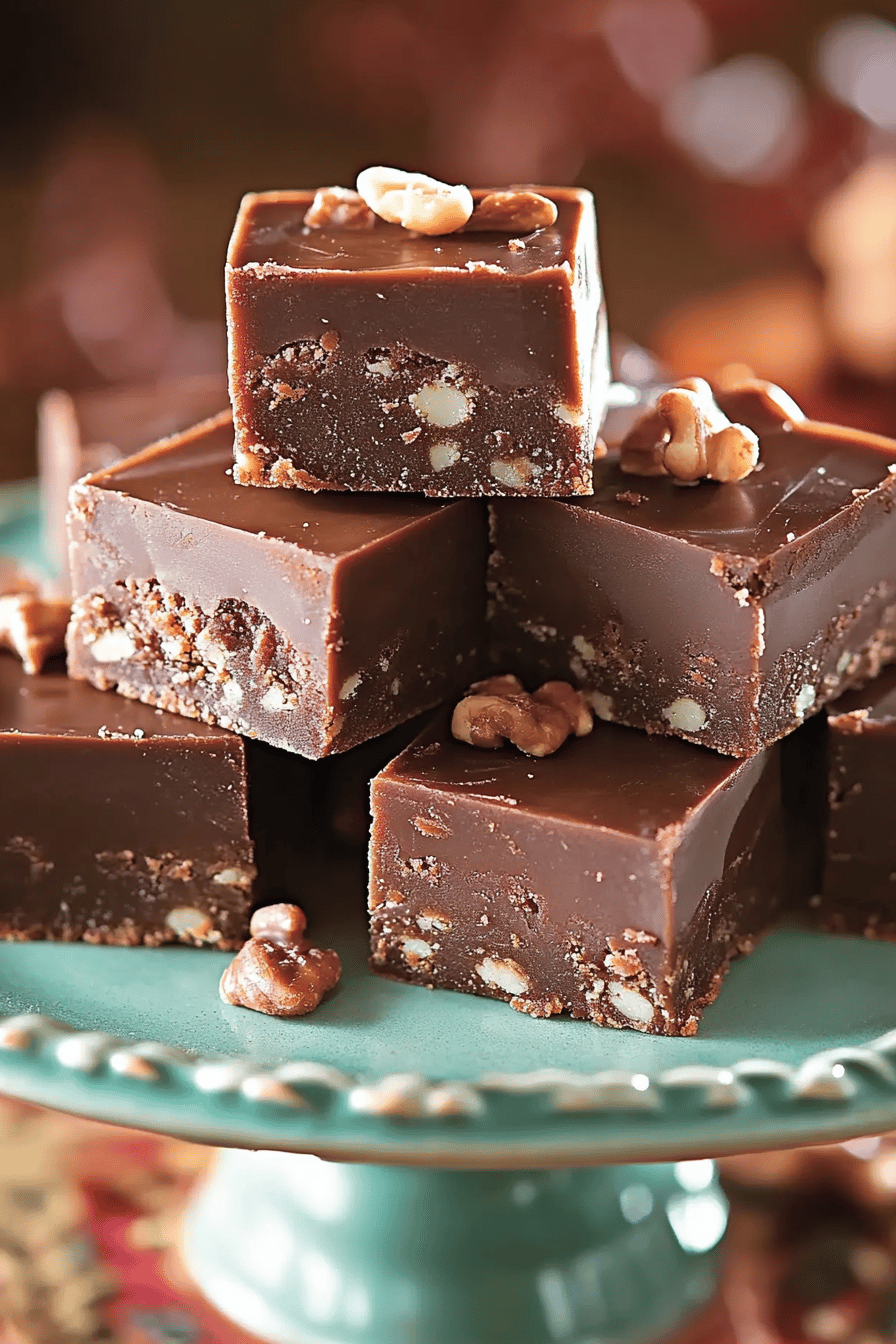 Paula Deen's 5 Minute Fudge final dish beautifully presented and ready to serve