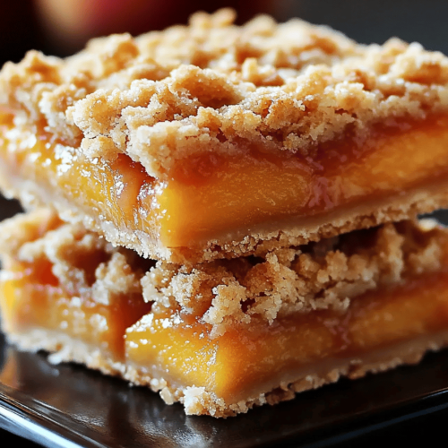 Peach Cobbler Crumble Bars