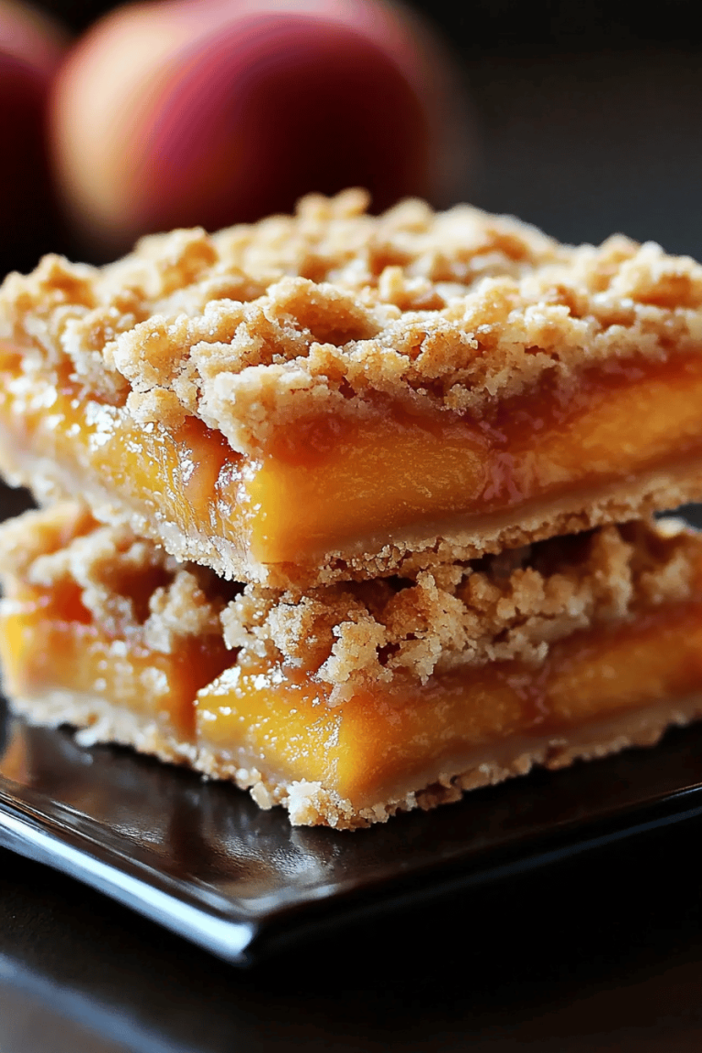 Peach Cobbler Crumble Bars