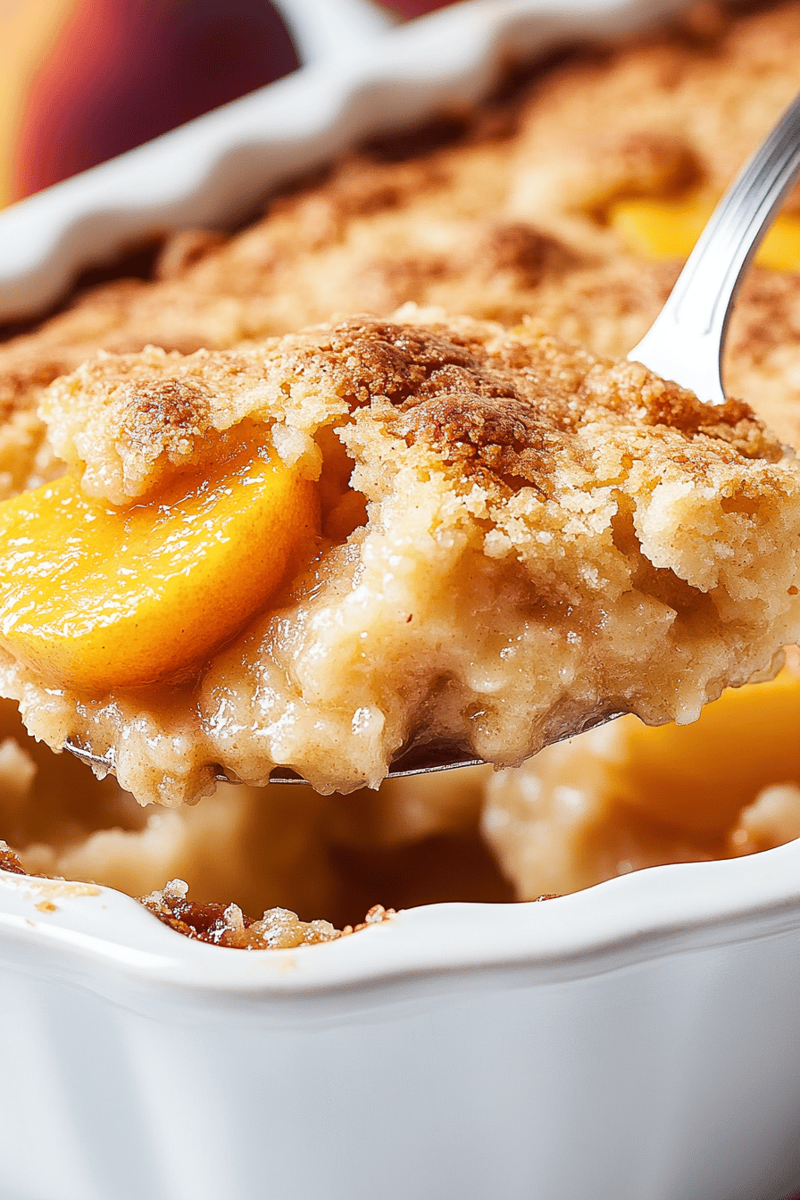 Peach Cobbler Recipe final dish beautifully presented and ready to serve