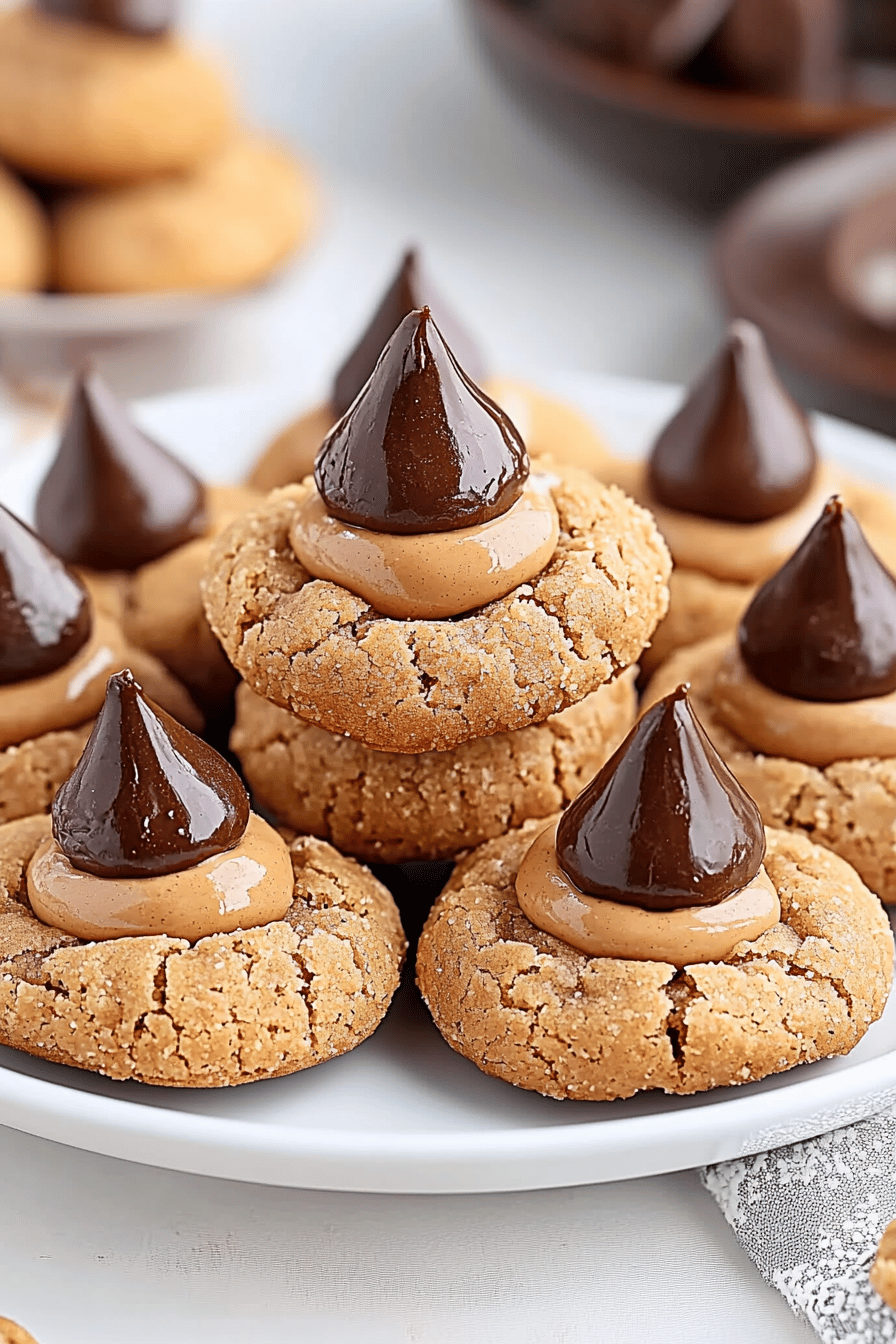 Peanut Butter Blossoms final dish beautifully presented and ready to serve