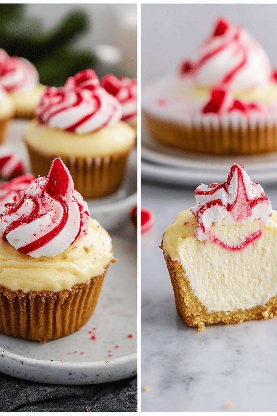 Peppermint Cheesecakes final dish beautifully presented and ready to serve