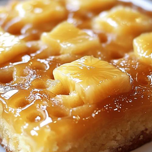 Pineapple Glazed Poke Cake