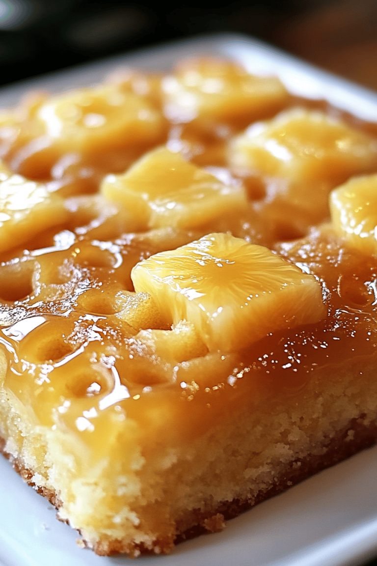 Pineapple Glazed Poke Cake