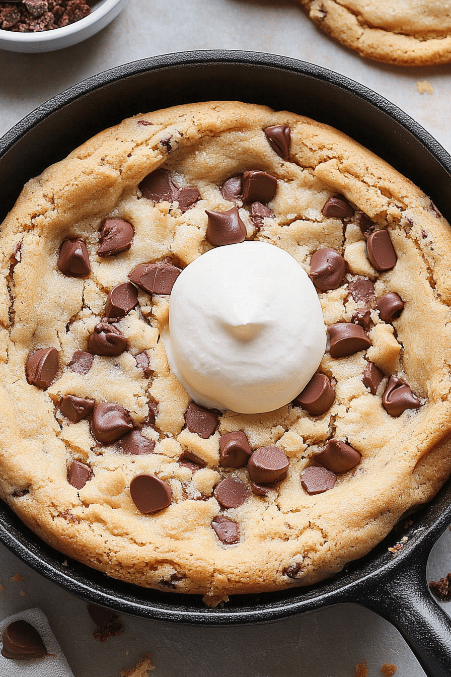 Pizookie Recipe slice on plate showing perfect texture and swirl pattern