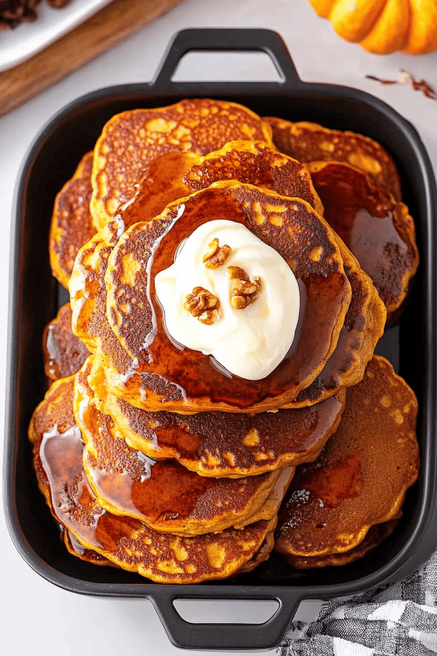 Pumpkin Pancakes final dish beautifully presented and ready to serve