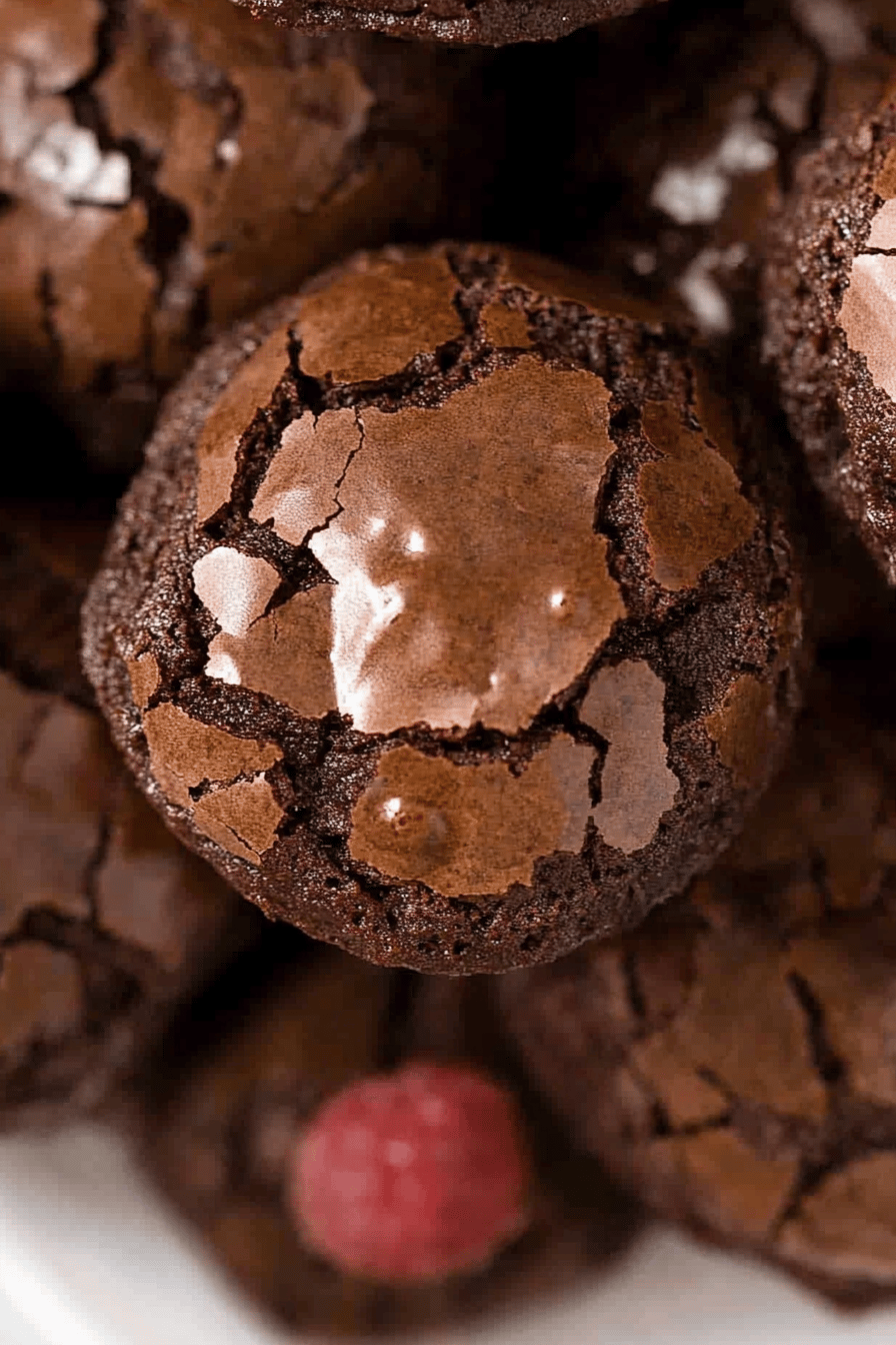Raspberry Brownie Bites slice on plate showing perfect texture and swirl pattern